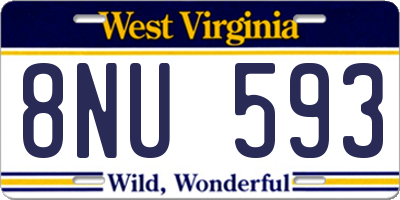 WV license plate 8NU593