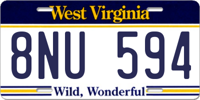 WV license plate 8NU594