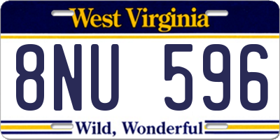 WV license plate 8NU596