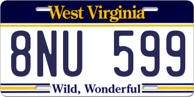 WV license plate 8NU599