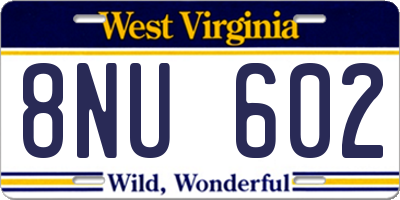 WV license plate 8NU602
