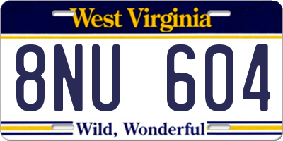 WV license plate 8NU604