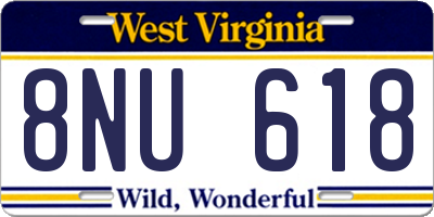 WV license plate 8NU618