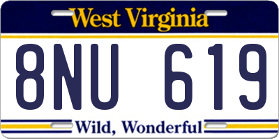 WV license plate 8NU619
