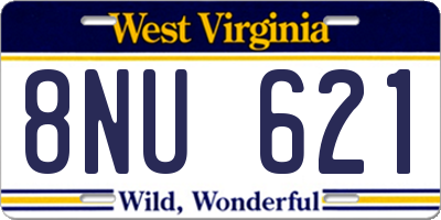 WV license plate 8NU621
