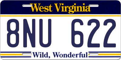 WV license plate 8NU622