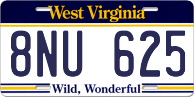 WV license plate 8NU625