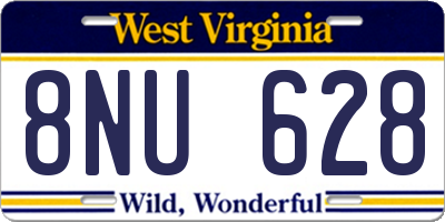 WV license plate 8NU628