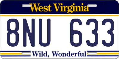 WV license plate 8NU633