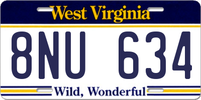 WV license plate 8NU634