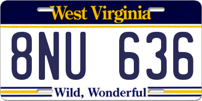 WV license plate 8NU636
