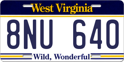 WV license plate 8NU640