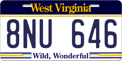 WV license plate 8NU646