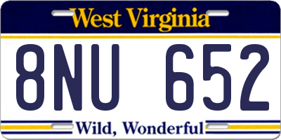 WV license plate 8NU652