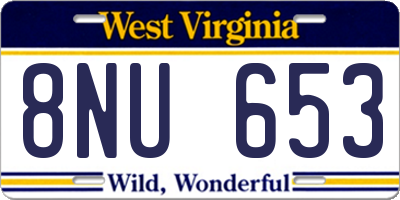 WV license plate 8NU653