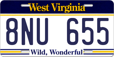WV license plate 8NU655
