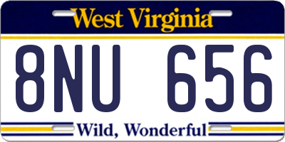 WV license plate 8NU656