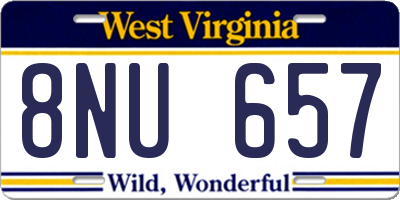 WV license plate 8NU657