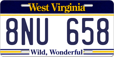 WV license plate 8NU658