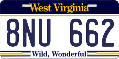 WV license plate 8NU662