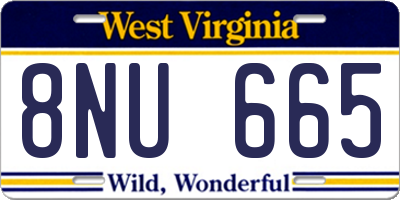 WV license plate 8NU665