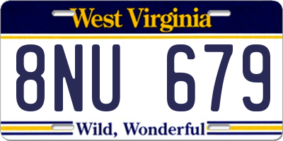 WV license plate 8NU679