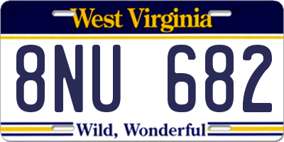 WV license plate 8NU682
