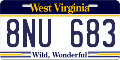 WV license plate 8NU683