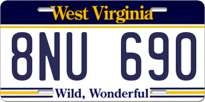 WV license plate 8NU690