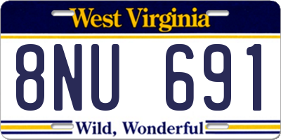 WV license plate 8NU691