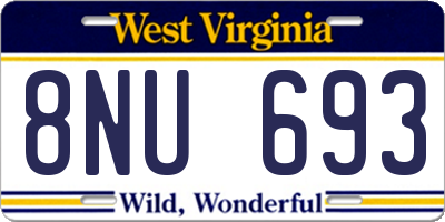 WV license plate 8NU693