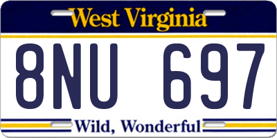 WV license plate 8NU697