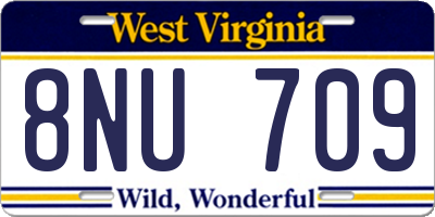 WV license plate 8NU709
