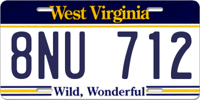 WV license plate 8NU712