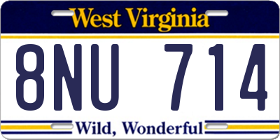 WV license plate 8NU714