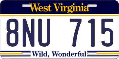 WV license plate 8NU715