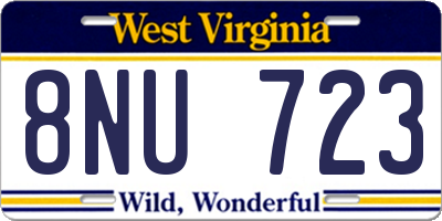 WV license plate 8NU723
