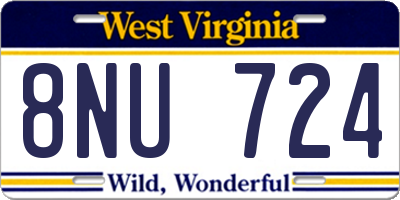 WV license plate 8NU724