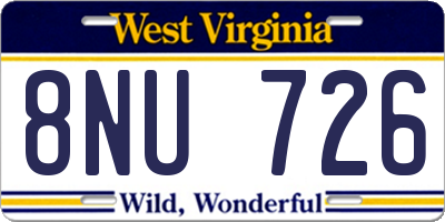 WV license plate 8NU726