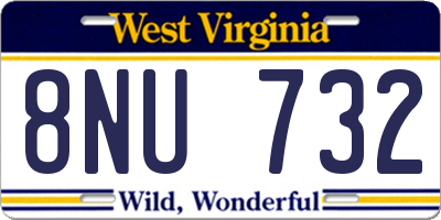 WV license plate 8NU732