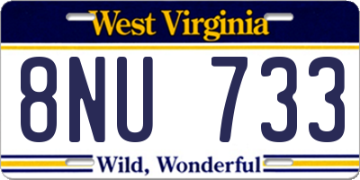 WV license plate 8NU733