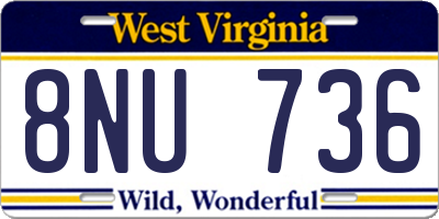 WV license plate 8NU736