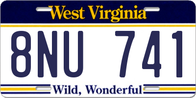 WV license plate 8NU741