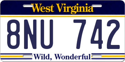 WV license plate 8NU742