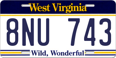 WV license plate 8NU743