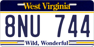 WV license plate 8NU744