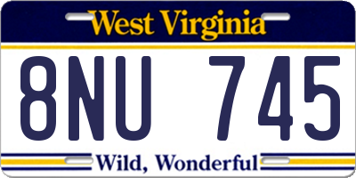 WV license plate 8NU745