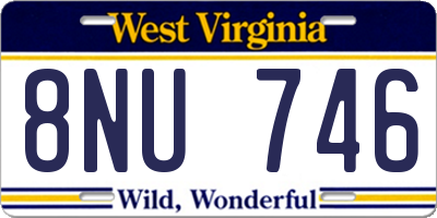 WV license plate 8NU746