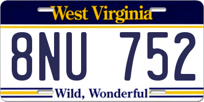 WV license plate 8NU752