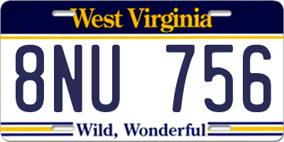 WV license plate 8NU756